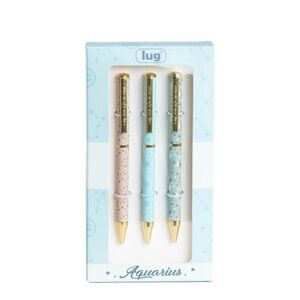 Lug Aquarius Pen Trio with Gold Details. 3pack SET. New in Box